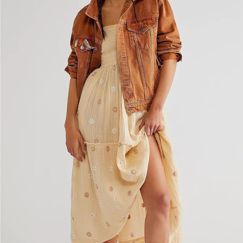 Free People Dahlia Pearl Island Maxi Dress